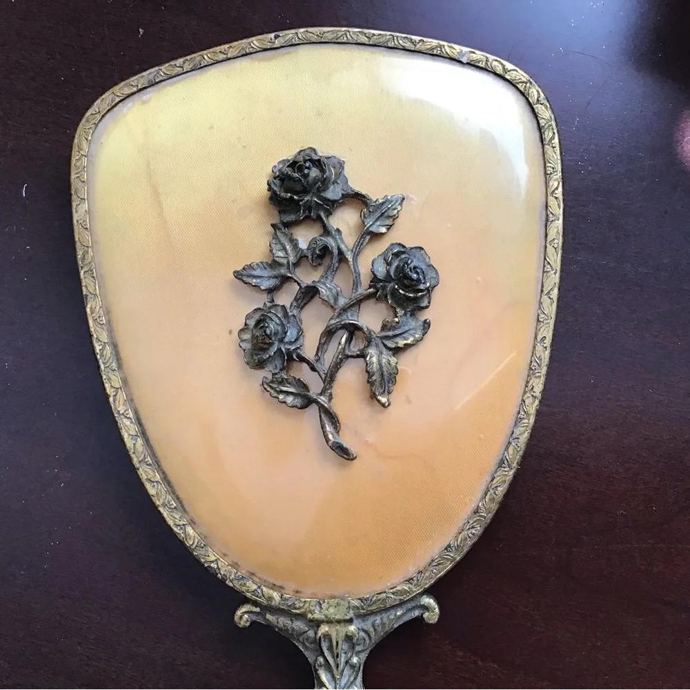 1950’s Vintage 2-Piece Brush and Mirror Vanity Set Art-nouveau